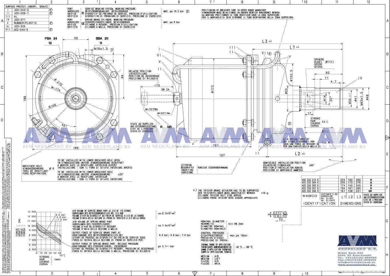 Brake actuator 8410741 Tadano Faun